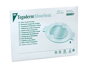 3M 90803 Tegaderm Absorbent Clear Acrylic Dressing Large Oval Box/5